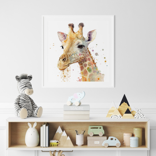 Poster / Affiche carrée Enfants - Girafe