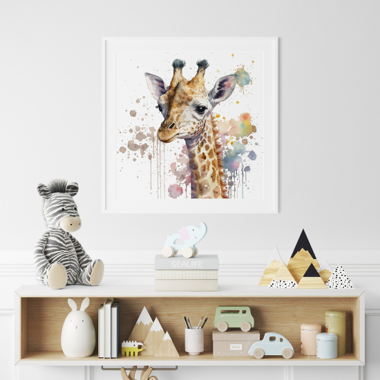 Poster / Affiche carrée Enfants - Girafe