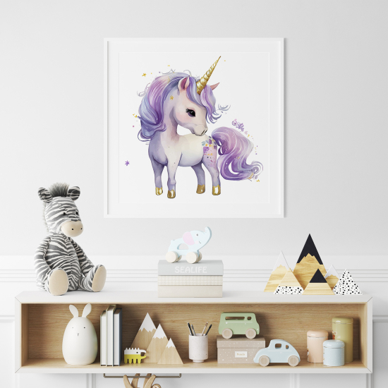 Poster / Affiche carrée Enfants - Licorne