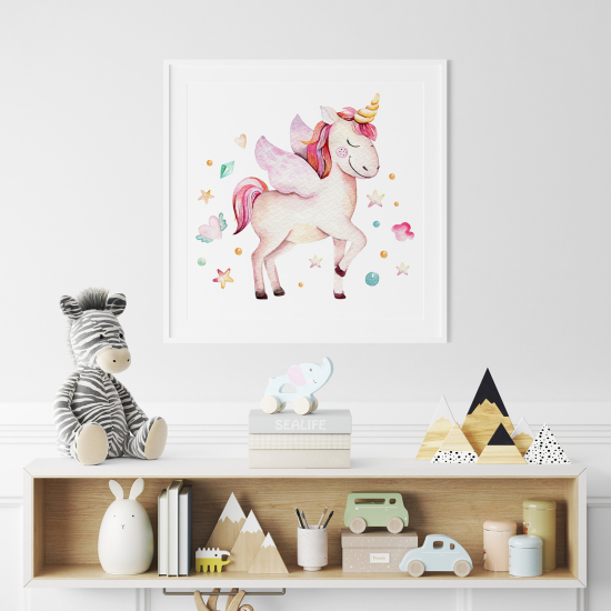 Poster / Affiche carrée Enfants - Licorne