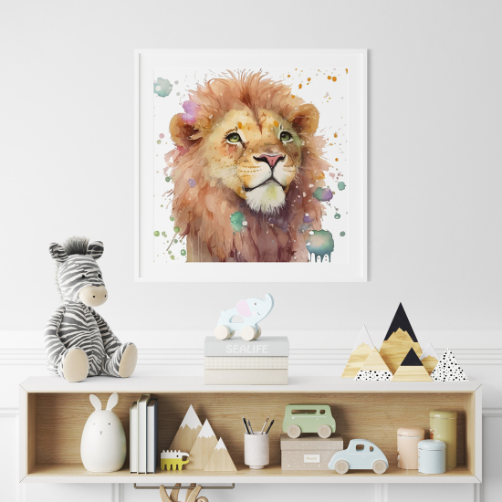 Poster / Affiche carrée Enfants - Lion