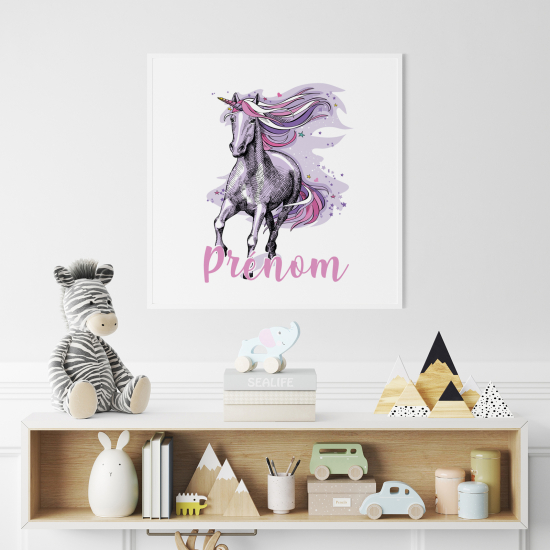 Poster / Affiche carrée enfants personnalisée - Cheval