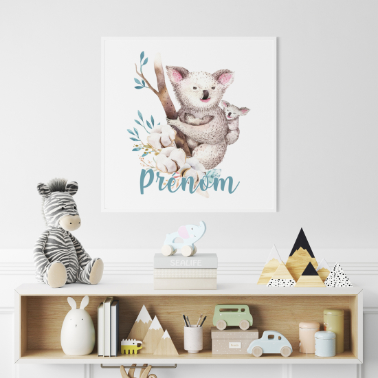 Poster / Affiche carrée enfants personnalisée - Koalas