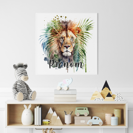 Poster / Affiche carrée enfants personnalisée - Lion