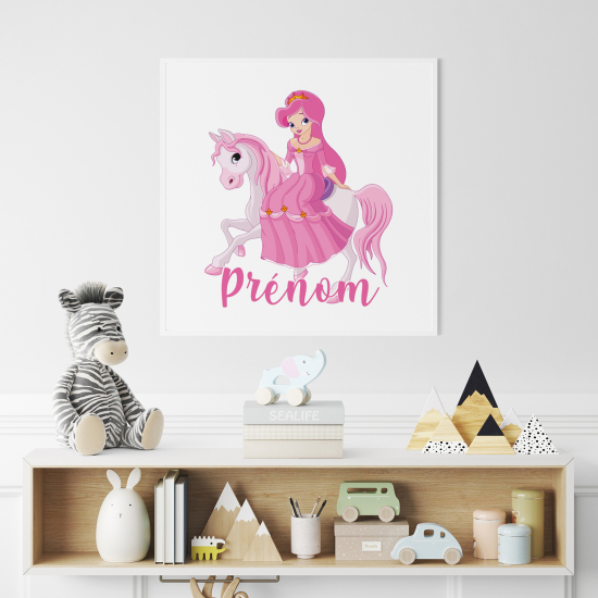 Poster / Affiche carrée enfants personnalisée - Princesse