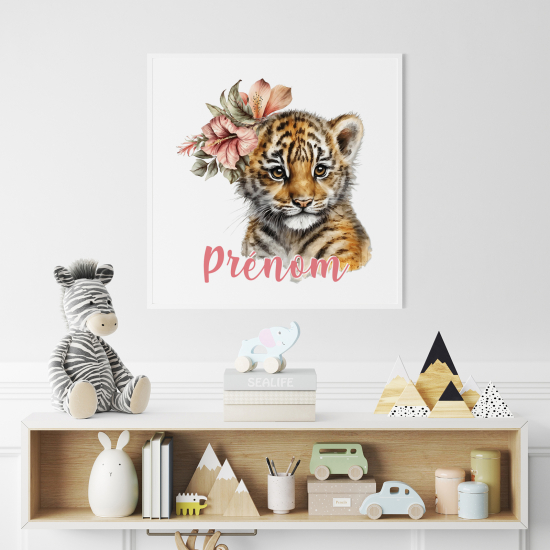 Poster / Affiche carrée enfants personnalisée - Tigre