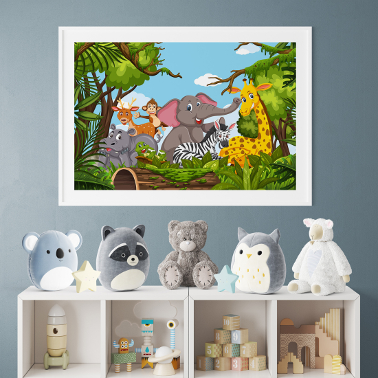 Poster / Affiche enfants - Animaux de la jungle