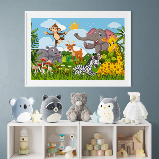 Poster / Affiche enfants - Animaux de la jungle