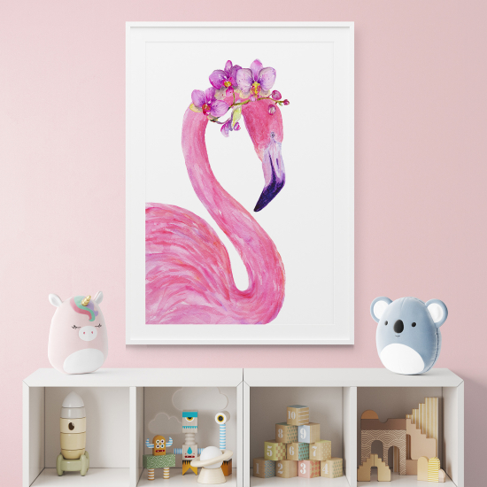 Poster / Affiche enfants - Flamant rose