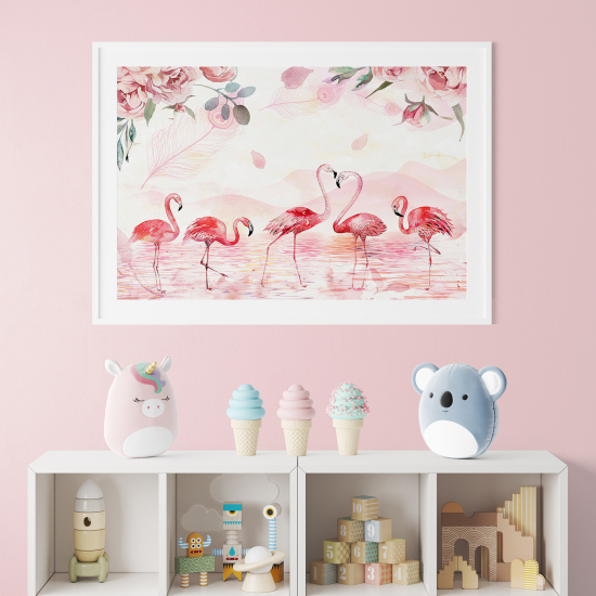 Poster / Affiche enfants - Flamants roses