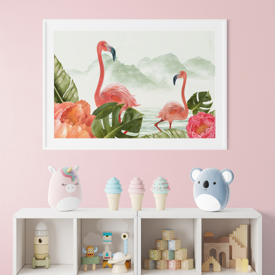 Poster / Affiche enfants - Flamants roses