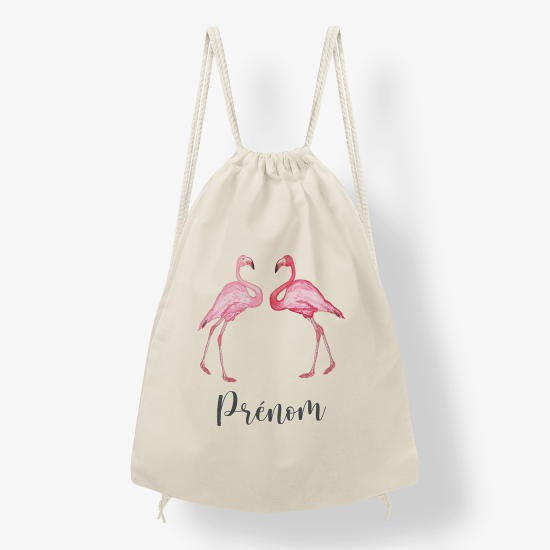 Sac à dos cordon - Flamant rose