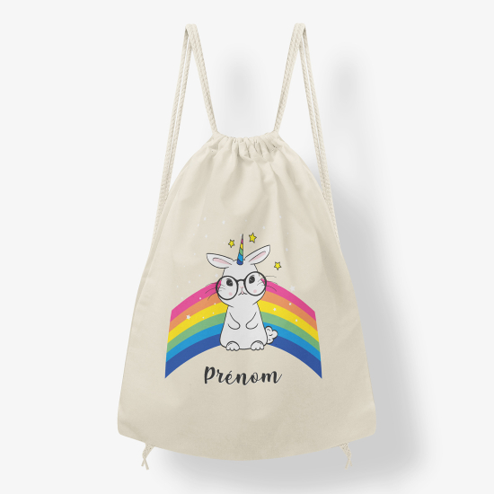 Sac à dos cordon - Lapin licorne