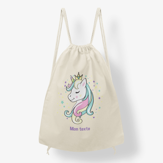 Sac à dos cordon - Petite licorne