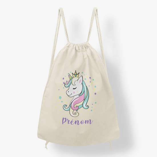 Sac à dos cordon - Petite licorne