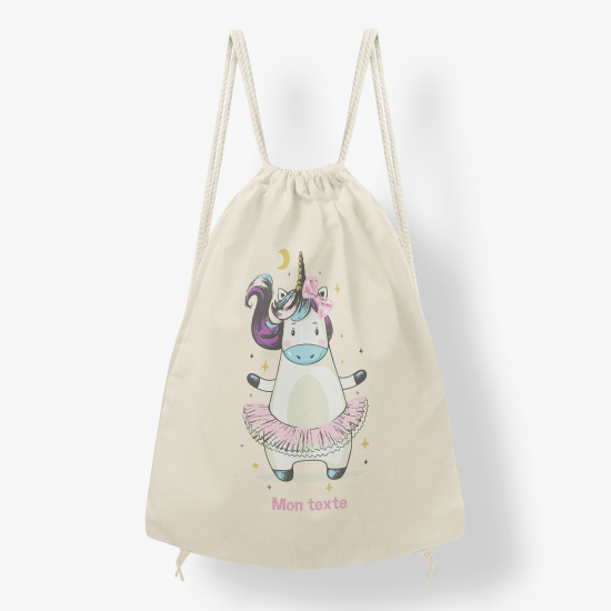 Sac à dos cordon - Vache licorne