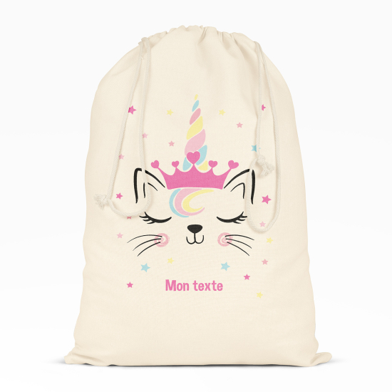 Sac à ficelles - Chat licorne