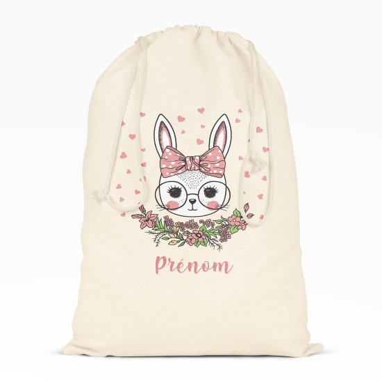 Sac à ficelles - Lapine coeurs