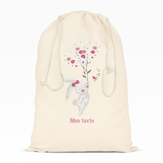 Sac à ficelles - Lapines fleurs