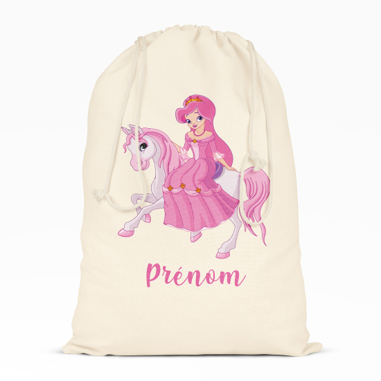 Sac à ficelles - Licorne et princesse