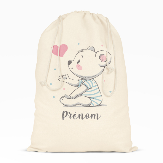 Sac à ficelles - Ourson coeur