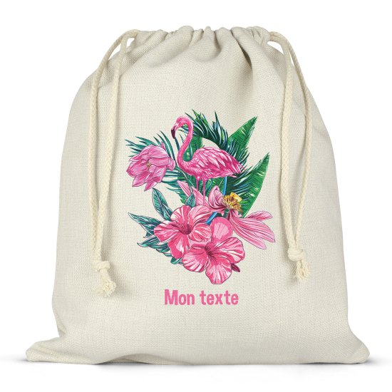 Sac à ficelles personnalisé - Flamant rose