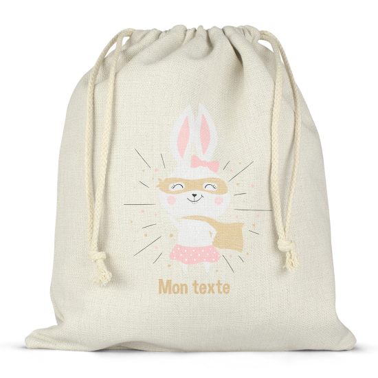 Sac à ficelles personnalisé - Lapin super-héros