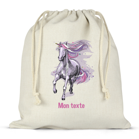 Sac à ficelles personnalisé - Licorne