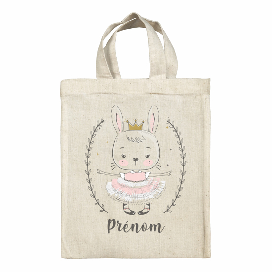 Sac tote bag de Pâques personnalisé - Lapine danseuse