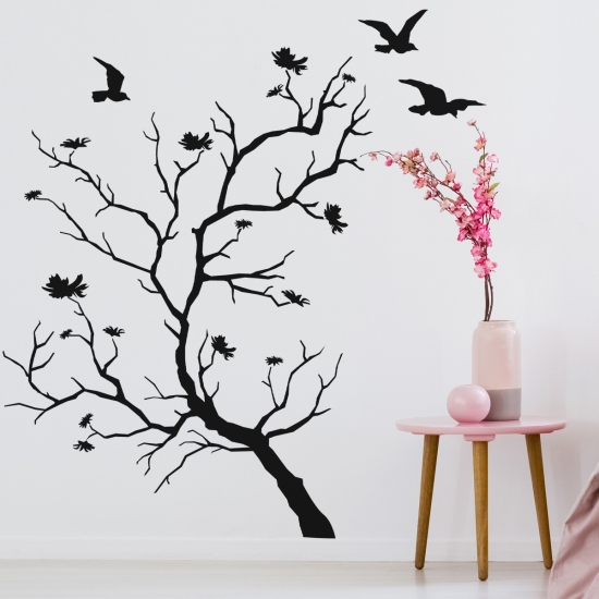 Sticker Mural - Arbre Oiseaux 