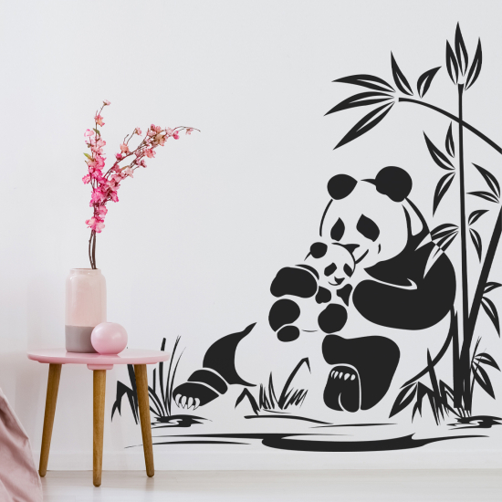 Sticker Mural - Bambou Pandas