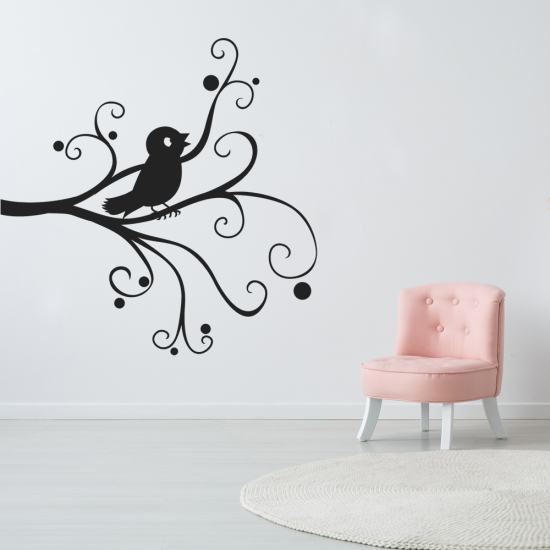 Sticker Mural - Branche Oiseau