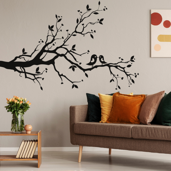 Sticker Mural - Branche Oiseaux