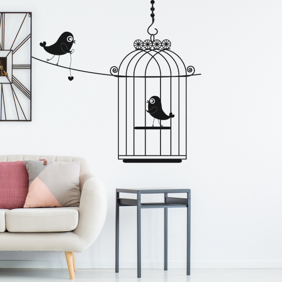 Sticker Mural - Cage Oiseaux