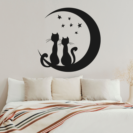 Sticker Mural - Chats Lune