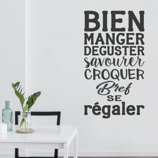 Sticker Mural - Citation Bien manger