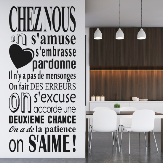 Sticker Mural - Citation Chez nous