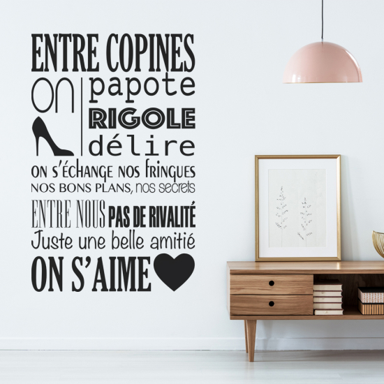 Sticker Mural - Citation entre Copines...