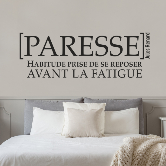 Sticker Mural - Citation Paresse