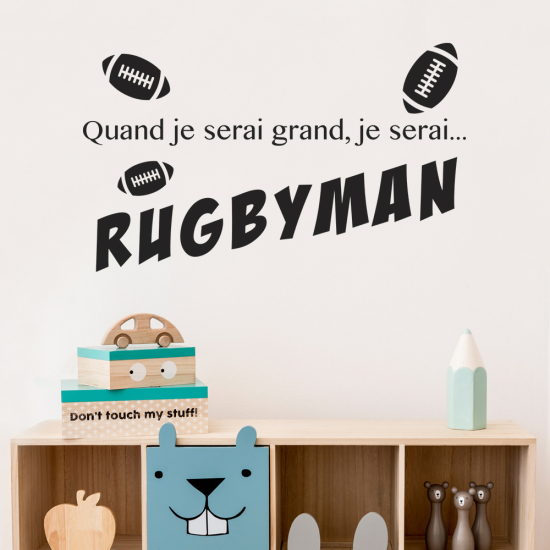 Sticker Mural - Citation Rugbyman