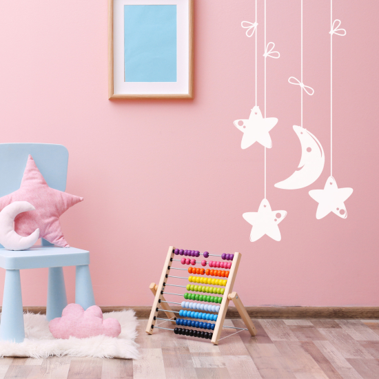 Sticker Mural - Etoiles Lune