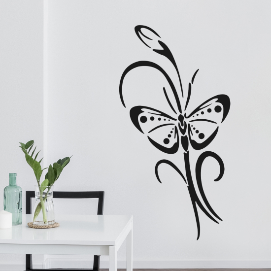 Sticker Mural - Fleur Papillon