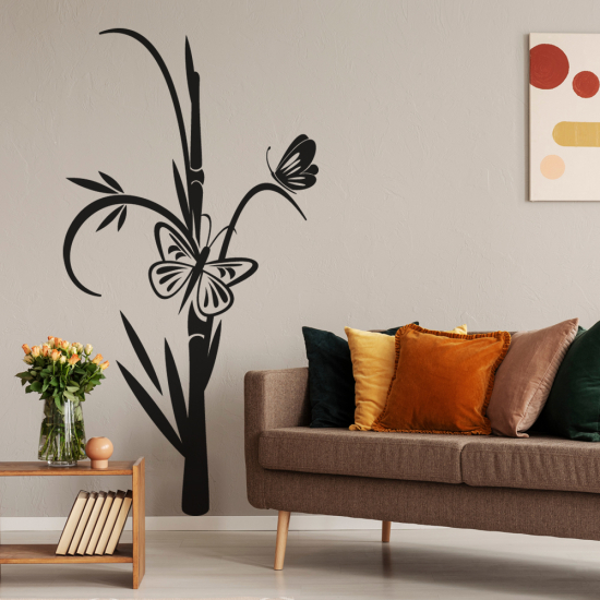 Sticker Mural - Fleur Papillons