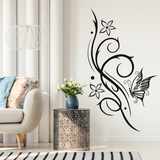 Sticker Mural - Fleurs Papillon