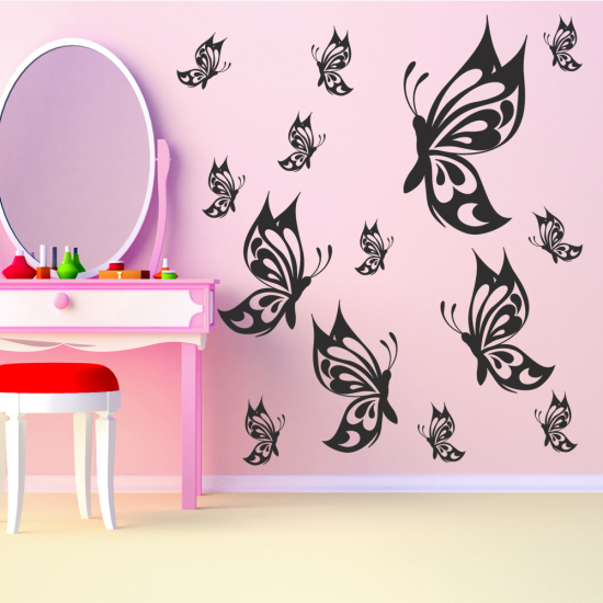 Sticker Mural - Kit 14 Papillons