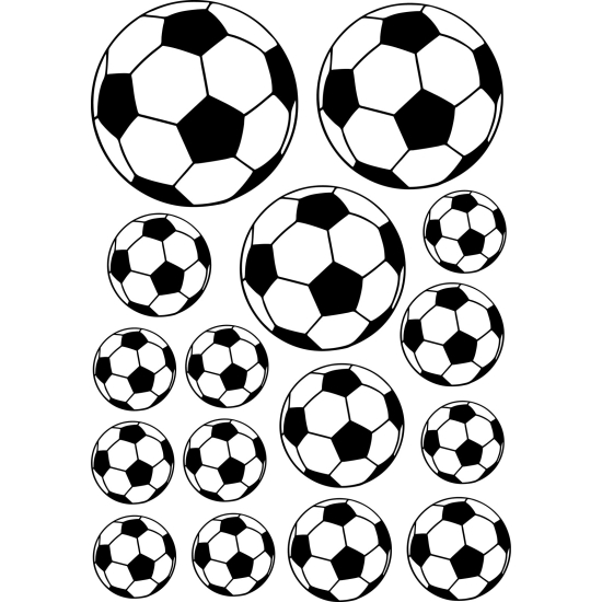 Sticker Mural - Kit 16 Ballons de foot