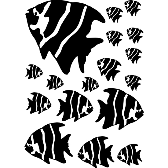 Sticker Mural - Kit 17 Poissons