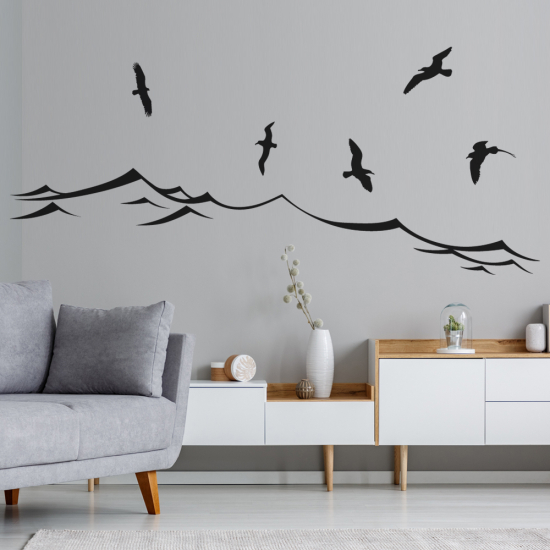 Sticker Mural - Mer Oiseaux - 088