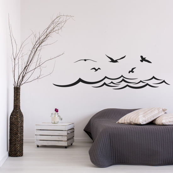 Sticker Mural - Mer Oiseaux