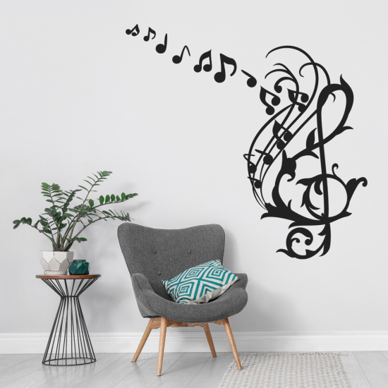 Sticker Mural - Notes de musique